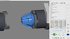  – New in <em>hyper</em>MILL<sup>®</sup> VIRTUAL Machining: Simulation of part transfer on a machine with main and counter spindles and a milling head.