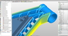  – The frame in <em>hyper</em>MILL<sup>&reg;</sup> with finishing toolpaths for the top and down tubes.